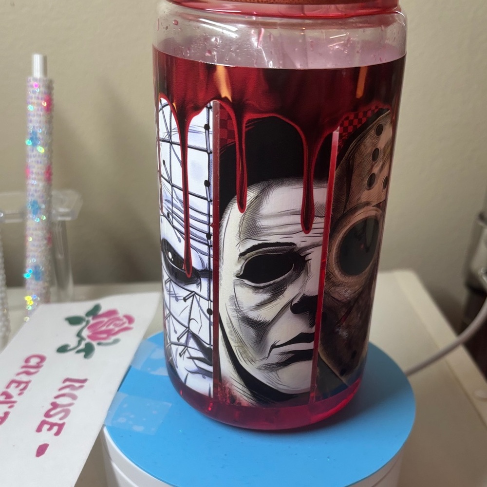 Horror Icon Red Art Glass